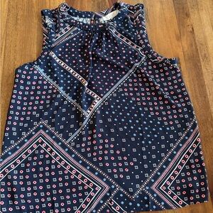 LOFT Bandana Print Sleeveless Blouse